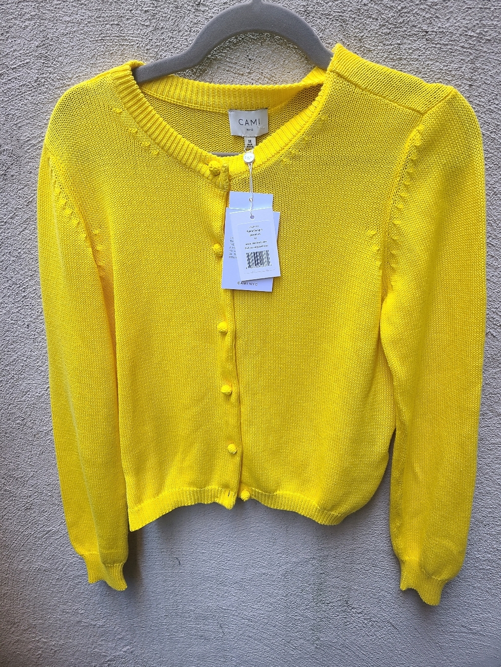 CAMI NYC Rufina Cardigan Sweater Daffodil Medium NWT Gorgeous